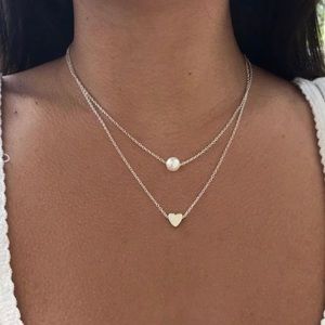 ⚡️Bundle 3 for $20⚡️Double Silver Heart necklace